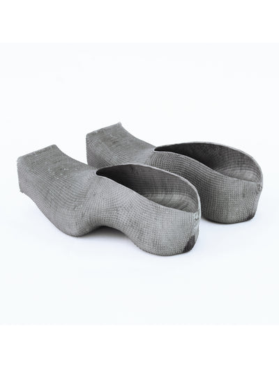 Heeled Square Toe Rubber Mules - Concrete-BODY AMPLIFICATION DEVICES-APOC STORE