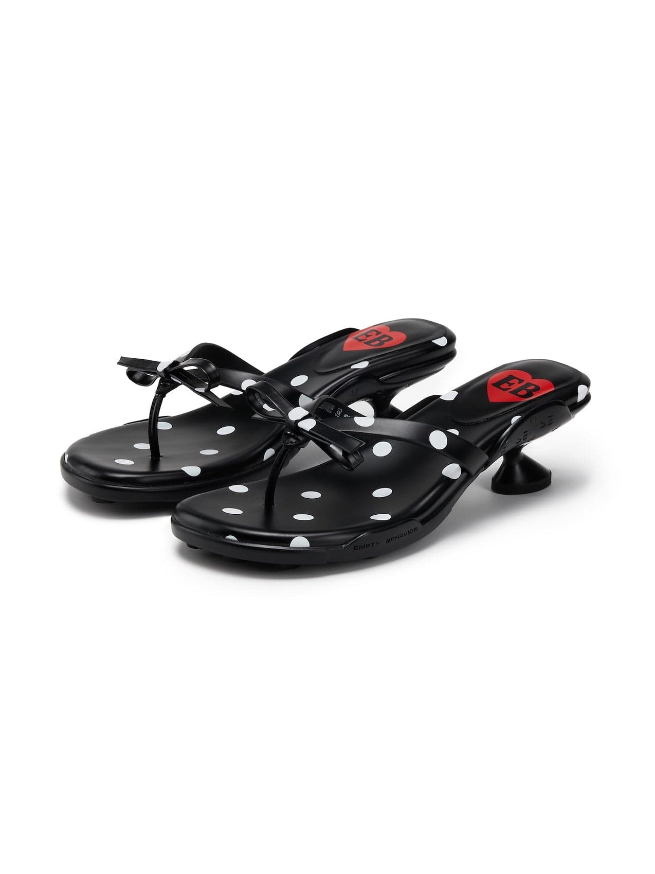 Polka Dot Flip-flops Black-EMPTY BEHAVIOR-APOC STORE