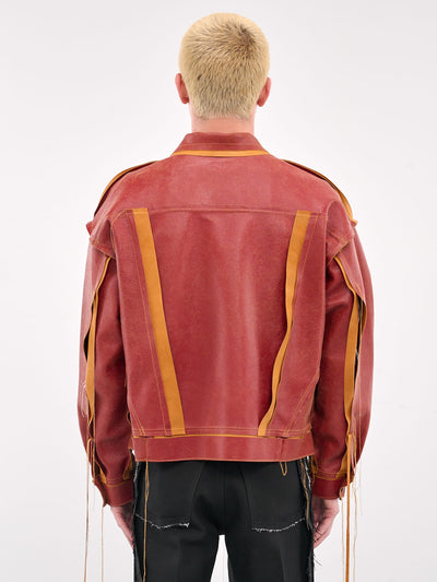 RED/Tan Leather Jacket-Jetpack Hom(m)e-APOC STORE