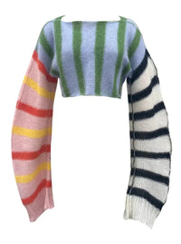Multi-color Mohair Stripe Sweater-July Li-APOC STORE