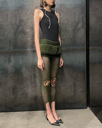 Crochet Stirrups Leggings with Floral Knees-Nastyamasha-APOC STORE