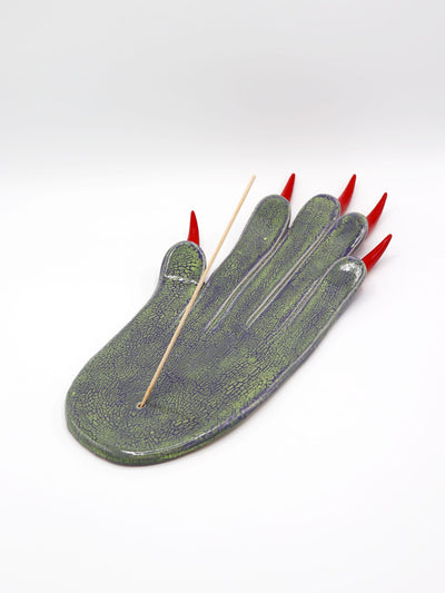 Crackled Green Paw Incense Holder-Naomi Gilon-APOC STORE