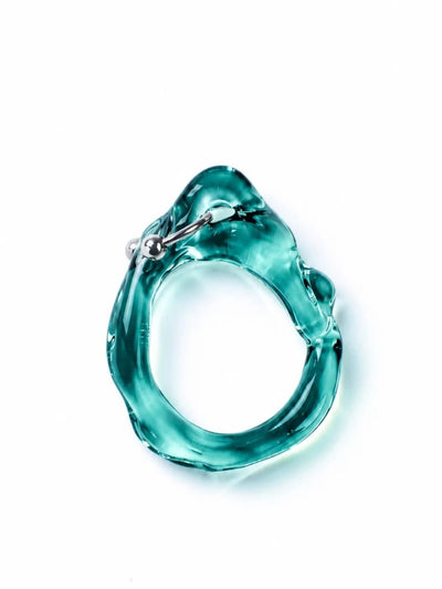 Pierced Glass Ring 0001-Rain and Rivers-APOC STORE