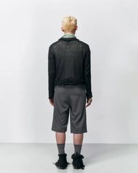 Draped Pocket Wool Shorts 001 _ Gray-Taekh-APOC STORE