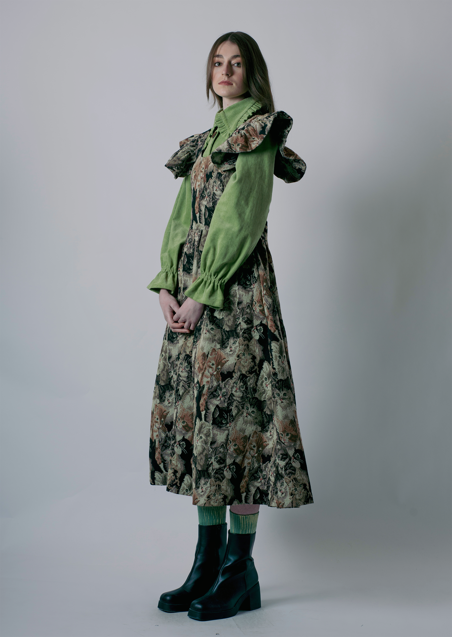 "VINTAGE CATS" PÄIVI DRESS-KAWAkEY-APOC STORE