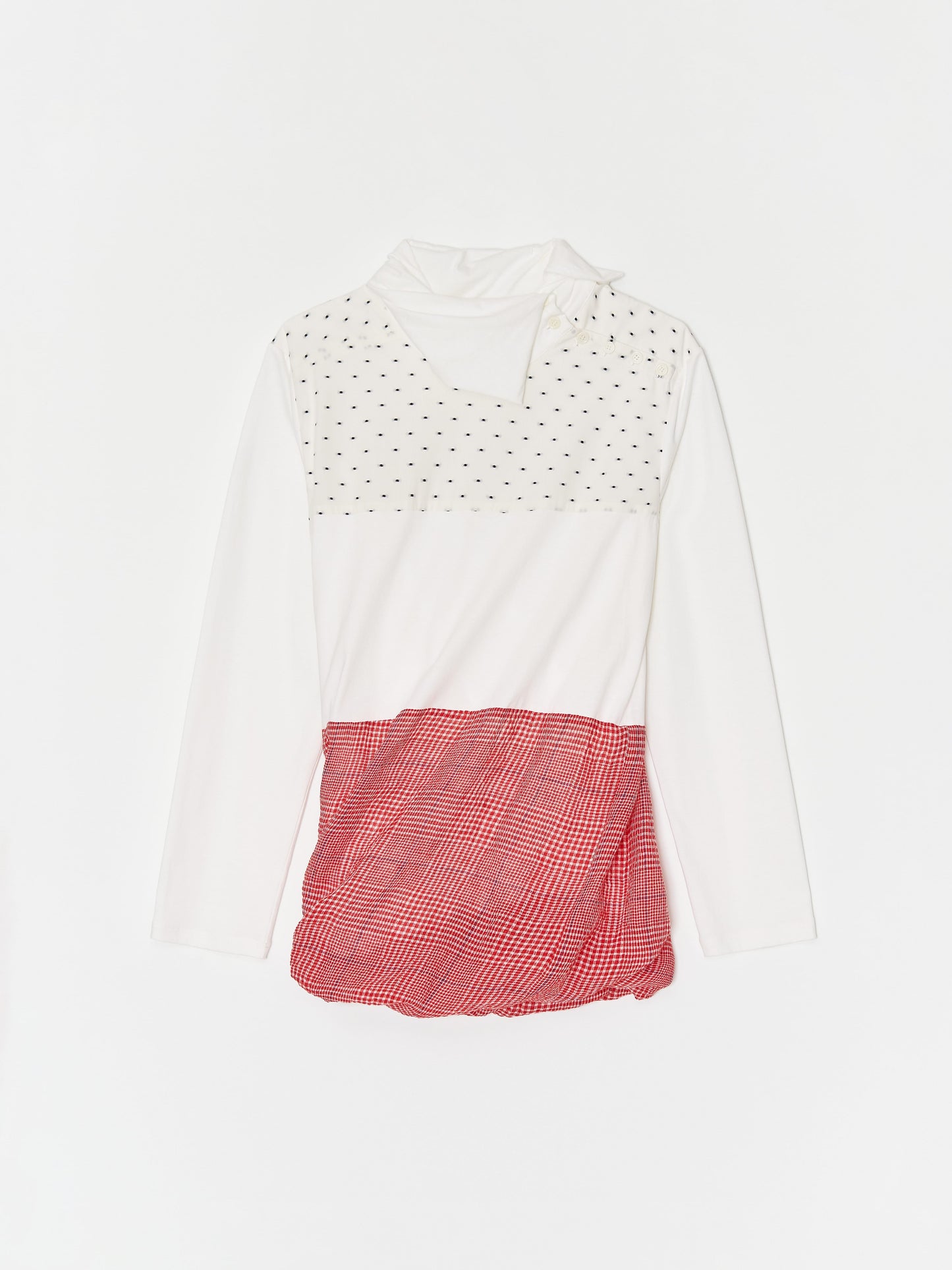 Twisted block Long sleeve 001 _ White-Taekh-APOC STORE
