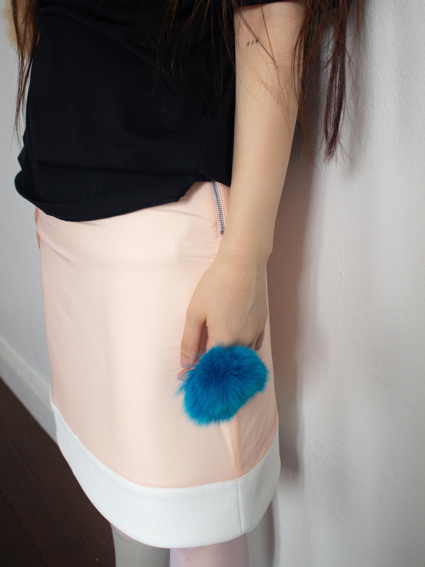 Marshmallow Skirt Coral-mesh blanca-APOC STORE