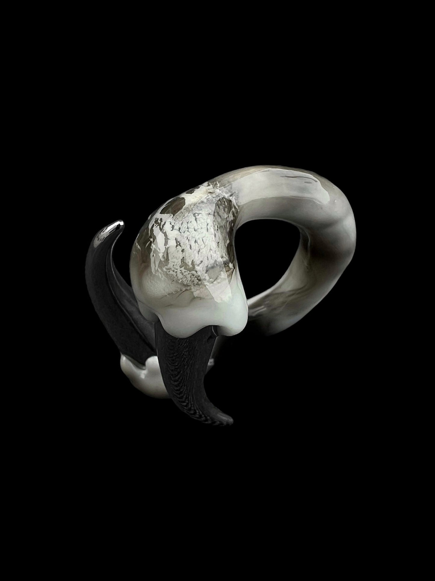 White ring with spikes-CASPER DIY-APOC STORE