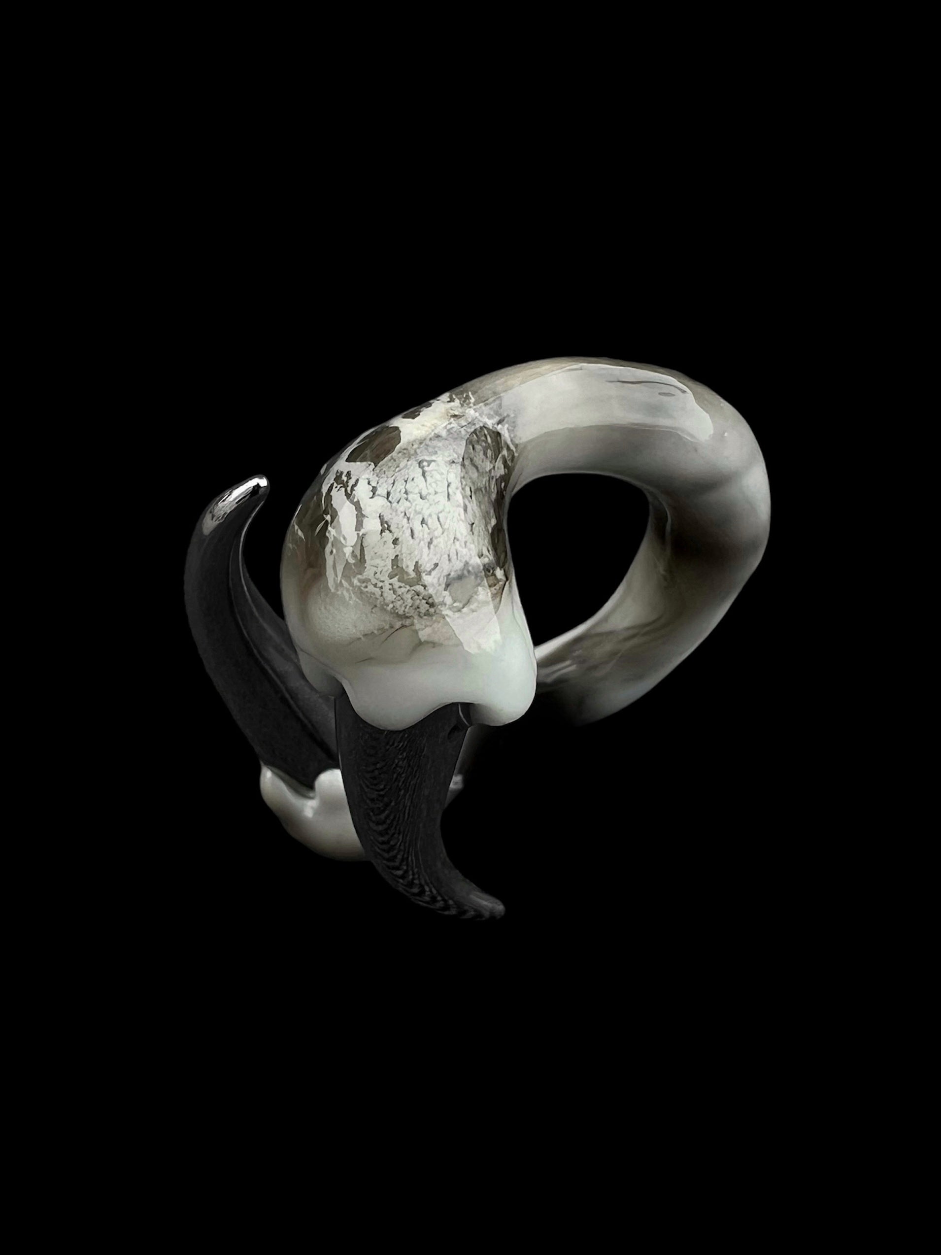 White ring with spikes-CASPER DIY-APOC STORE