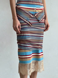 Lace-Trimmed Cotton Knit Skirt-Nastyamasha-APOC STORE