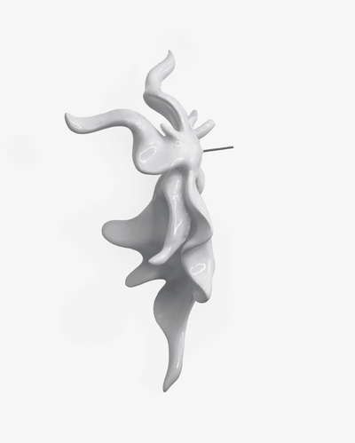 White Sculptural Flower Earrings-WHYNOEN-APOC STORE