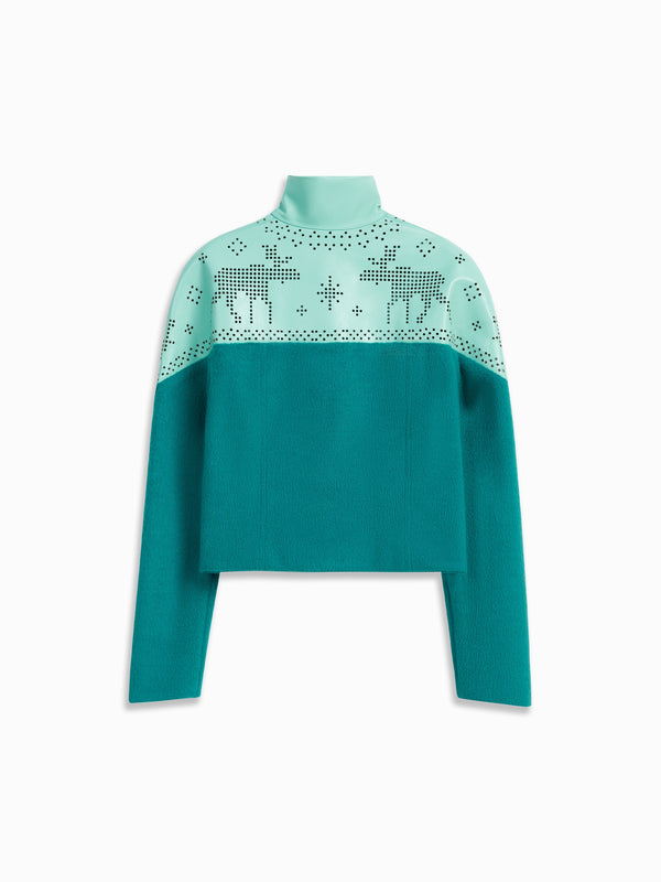 chöke Nordic Leather Jacket in teal-chöke-APOC STORE