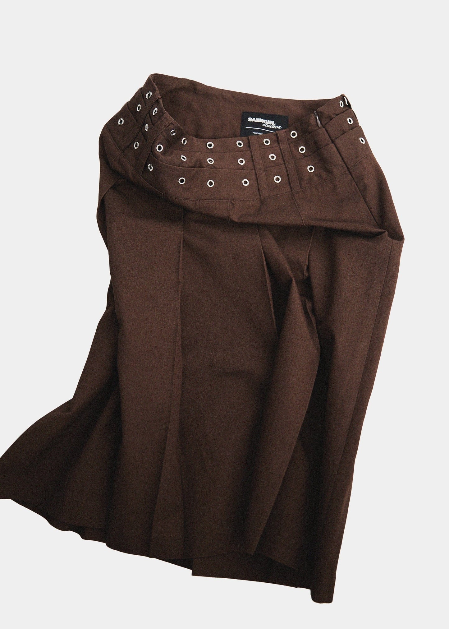 EYELET PLEATS SKIRT-SAENGIN STUDIOS-APOC STORE
