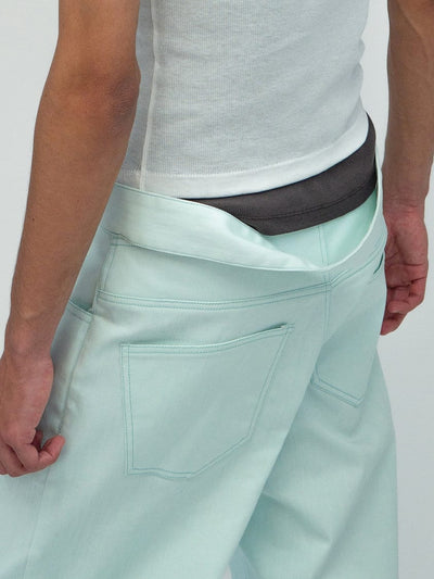 Twist Waistband Jeans Celadon Green-René Scheibenbauer-APOC STORE
