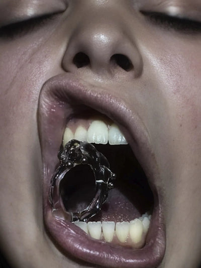Organic Pierced Glass Ring 0062-Rain and Rivers-APOC STORE