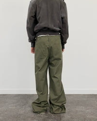 EXTENDED ZIP FLARE PANTS KHAKI-EGNARTS-APOC STORE