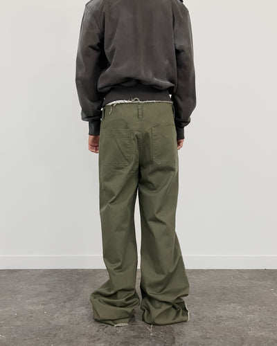 EXTENDED ZIP FLARE PANTS KHAKI-EGNARTS-APOC STORE