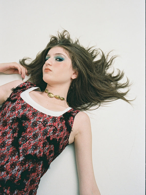 Lace Top with Fur Embellishments-Nensi Avetisian-APOC STORE