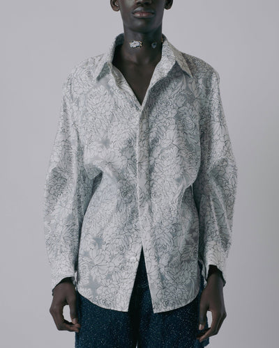 "DEVORÉ PEONIES" ORIGAMI SHIRT-KAWAkEY-APOC STORE