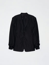 Glitched Sleeve Tailored Jacket 001 _ Black-Taekh-APOC STORE