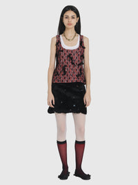 Fur Mini Skirt with Stars-Nensi Avetisian-APOC STORE