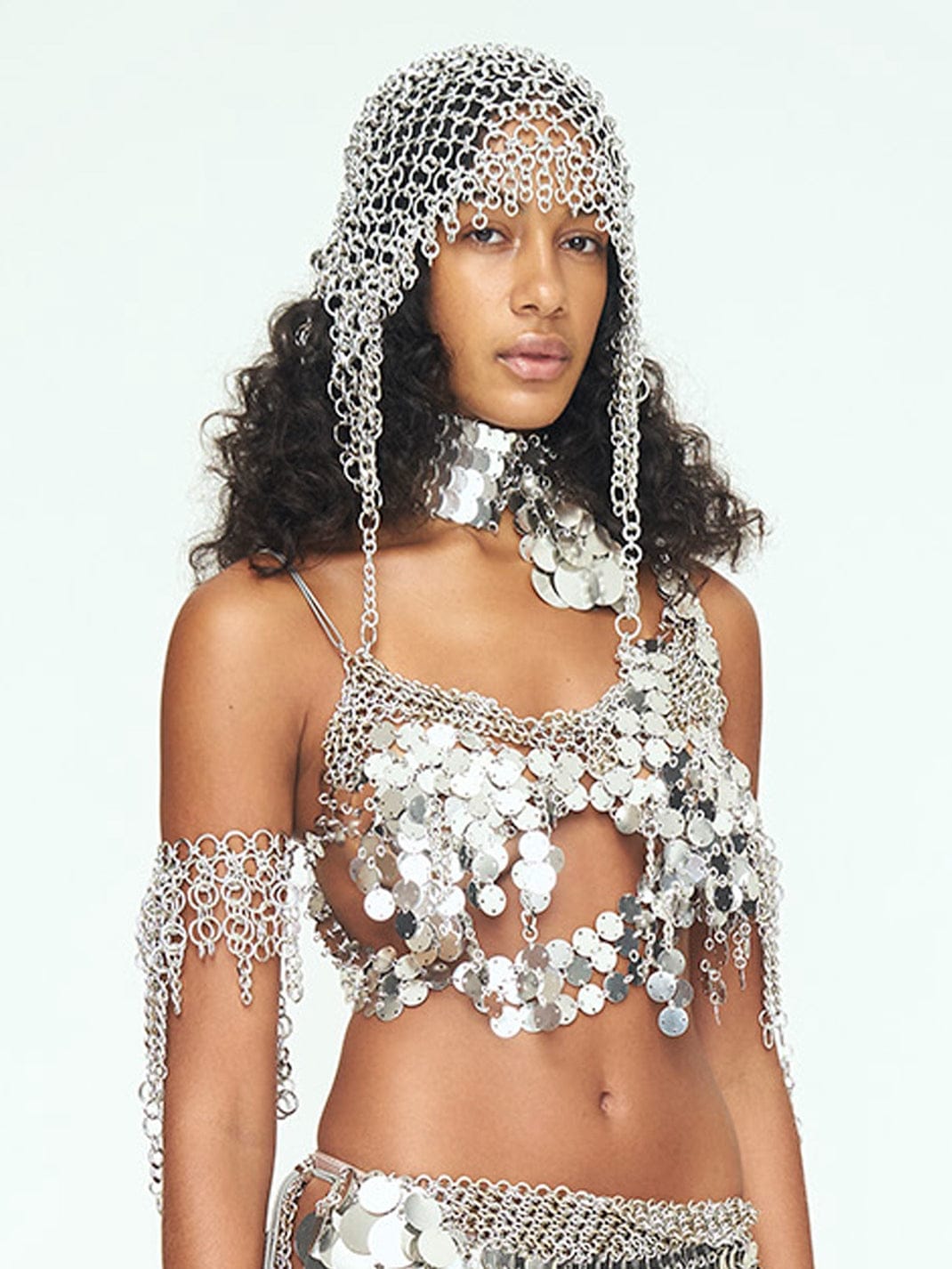 Aluminum Disc Fringe Top - SILVER-JALACONDA-APOC STORE