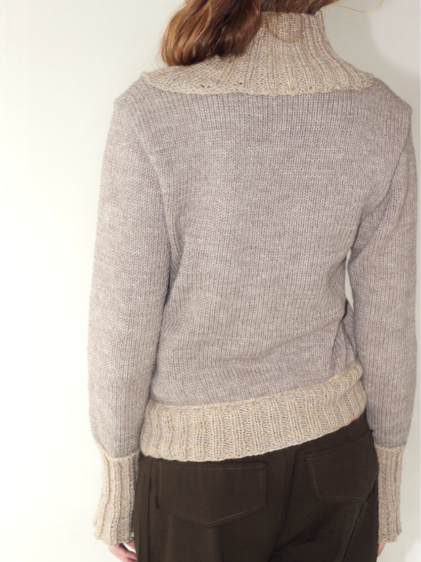 Cardigan “Granny’s Knit” Beige-V4K-APOC STORE