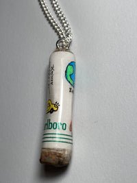 Painted Cigarette Butt Necklace (White)-Jetpack Hom(m)e-APOC STORE
