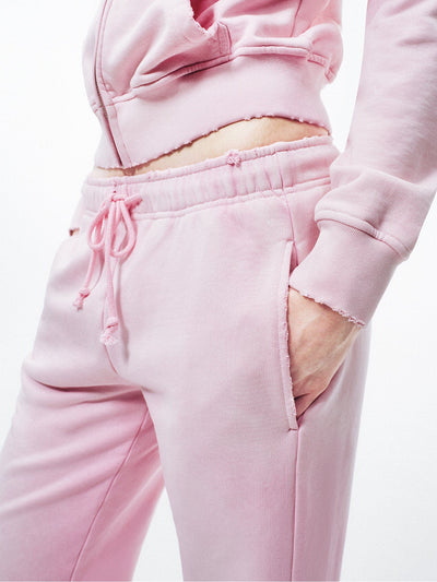 Pink Printing Decorative Flare Sport Pants-TRINITE Studio-APOC STORE