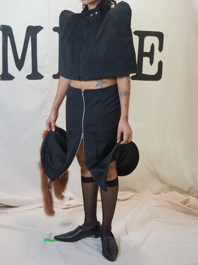 GARMENT # 001 COLLECTTION #002 SCULPTURAL HEM SKIRT-SAMPLE GARMENTS-APOC STORE