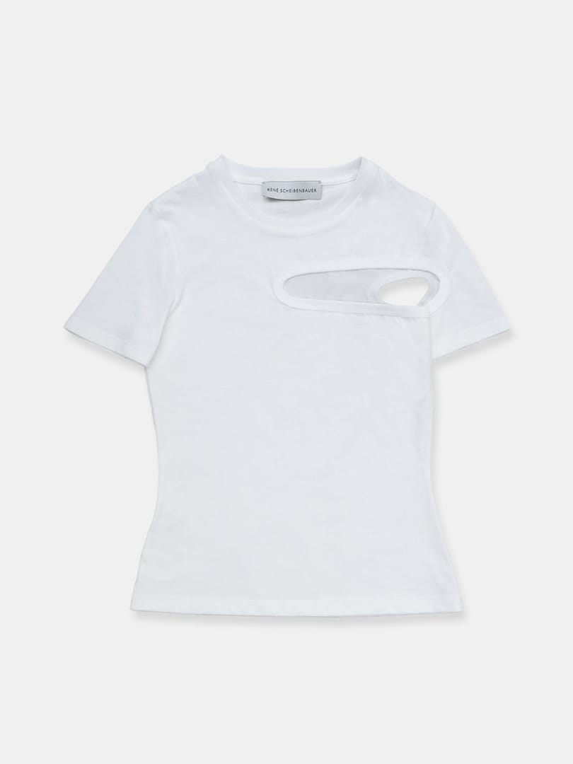Asymmetric Cut Out T-shirt Shortsleeve-René Scheibenbauer-APOC STORE