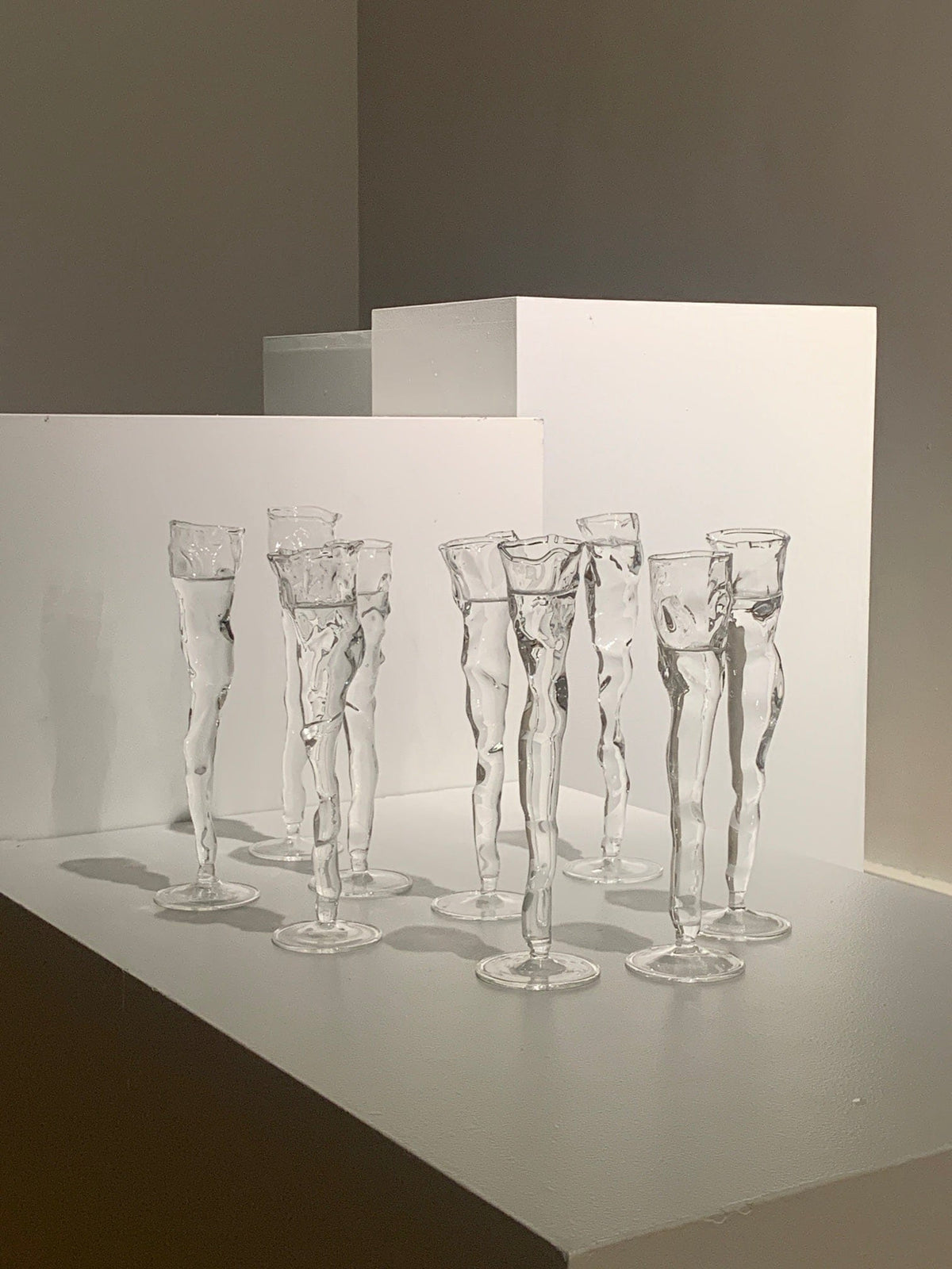 Set of Glasses 0005 – Sculptural Borosilicate Wine Glasses-Rain and Rivers-APOC STORE
