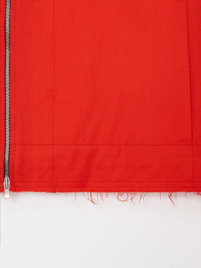 Wool Track Zip up 001 - Red-Taekh-APOC STORE