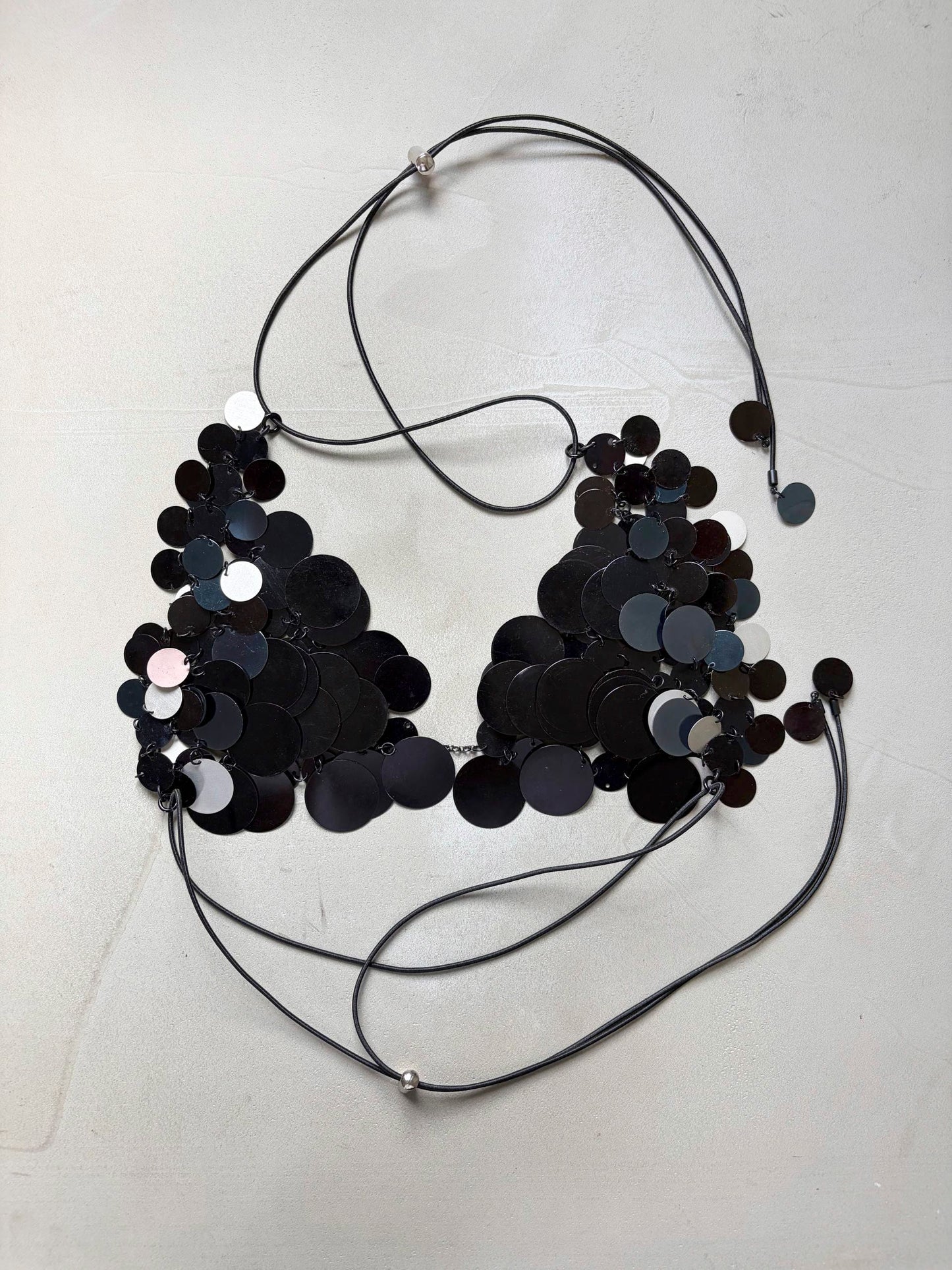 Aluminum Disc Bikini Top - BLACK-JALACONDA-APOC STORE