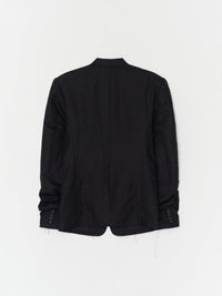 Glitched Summer Sleeve Tailored Jacket 001 _ Black-Taekh-APOC STORE