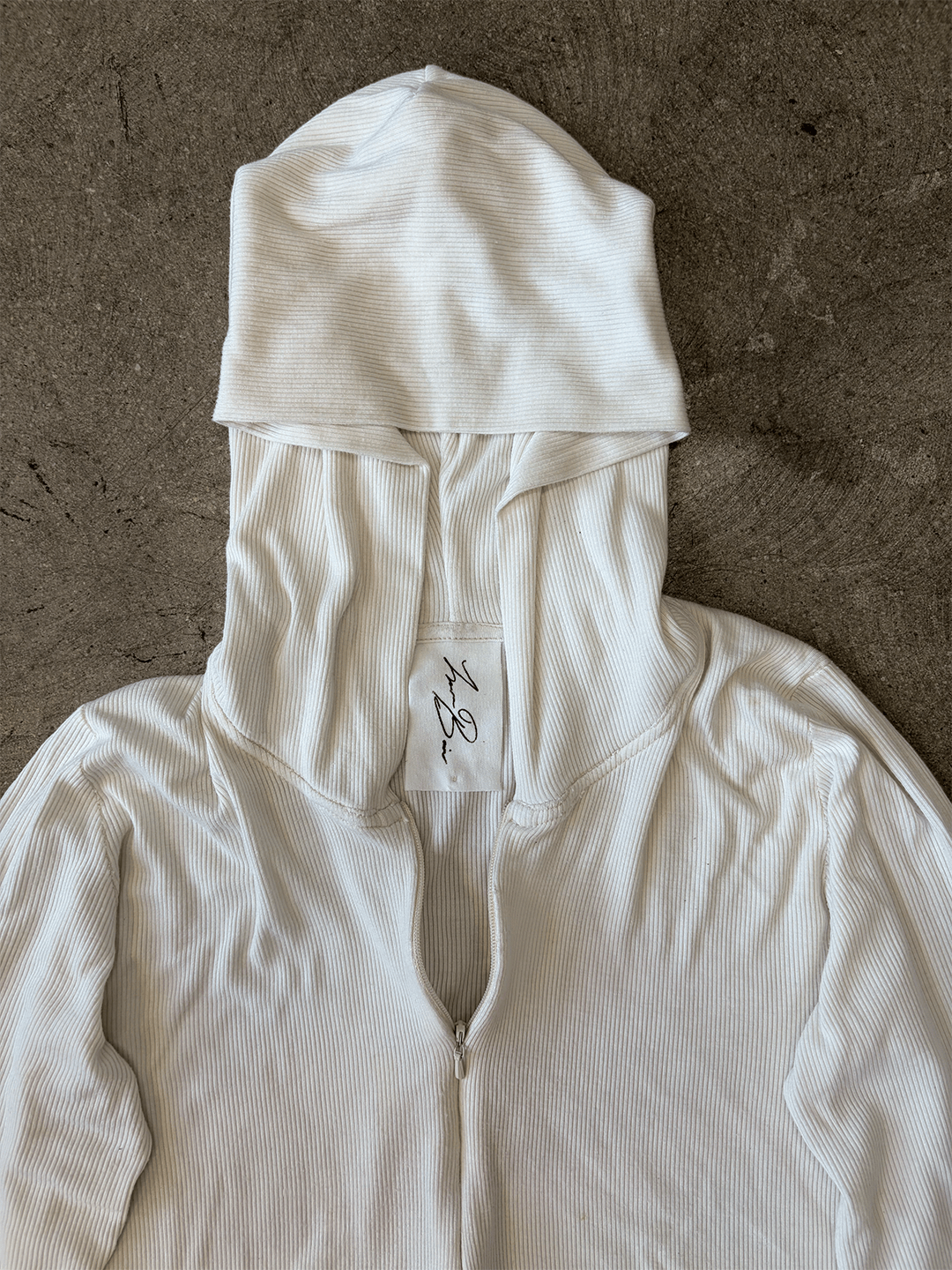 Ribbed Zip Hoodie-Lucas Benjamin-APOC STORE
