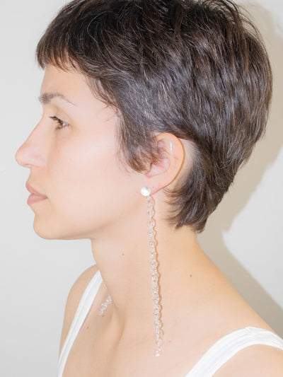 Thin Chain Earrings Transparent-Clara Schweers-APOC STORE