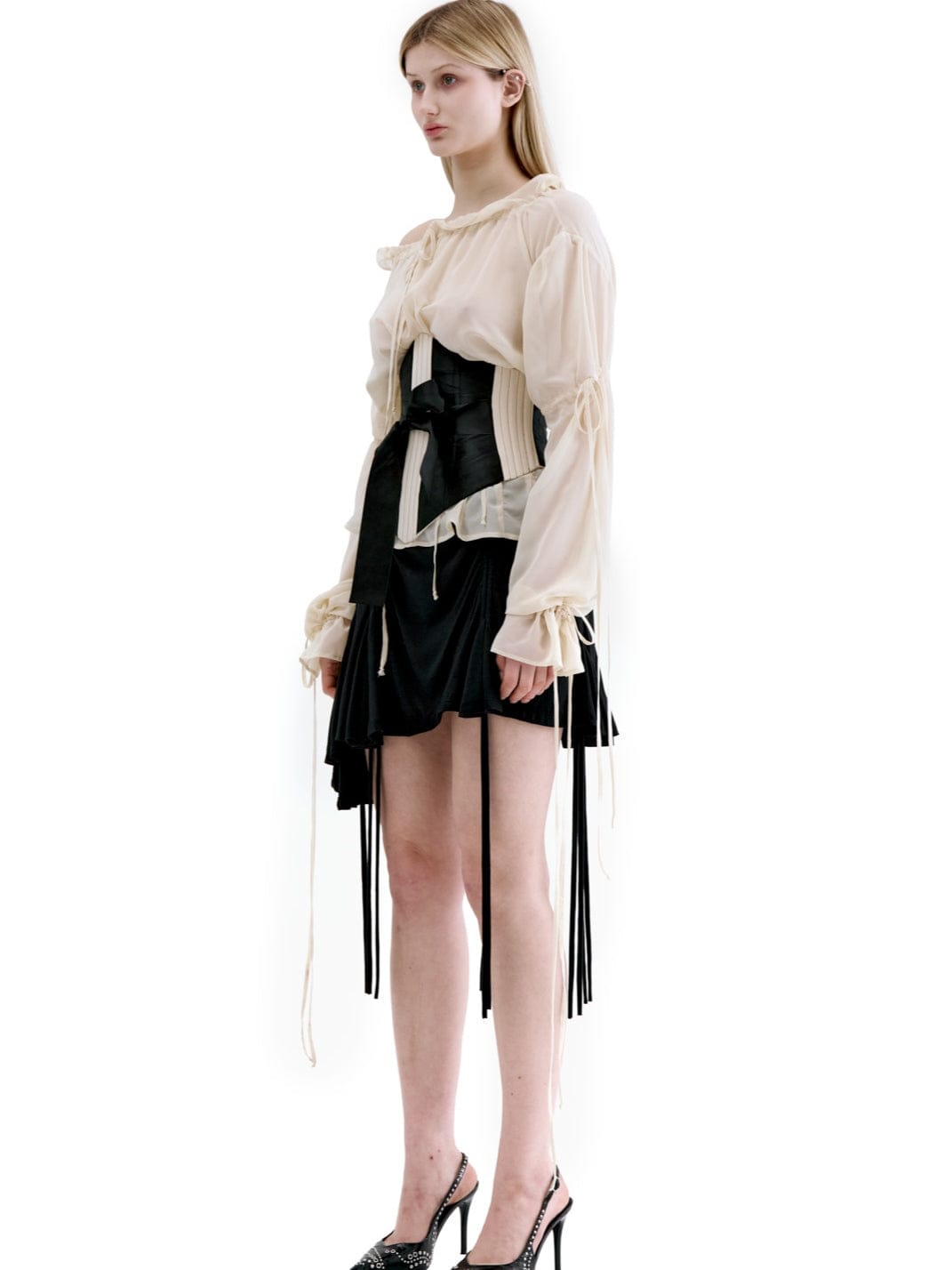 SHORT DRAWSTRING SKIRT-Clara Colette Miramon-APOC STORE