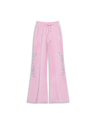Pink Printing Decorative Flare Sport Pants-TRINITE Studio-APOC STORE