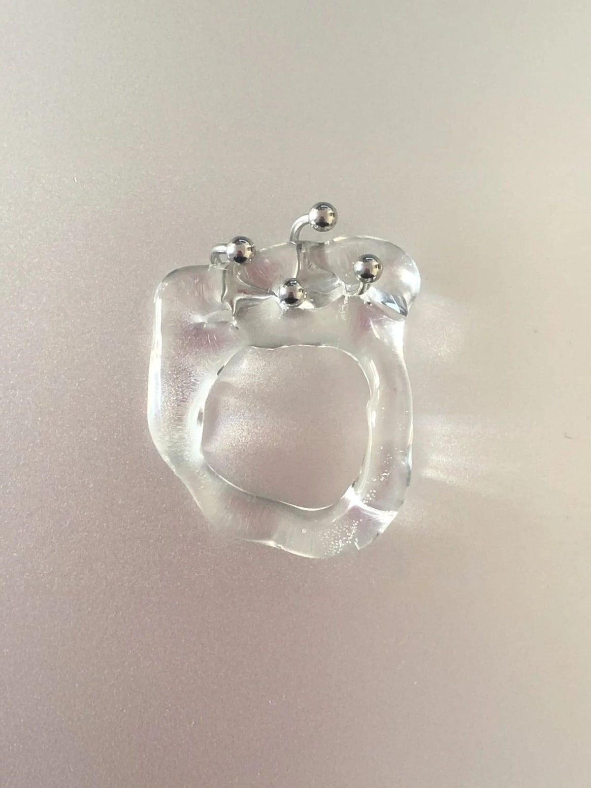 Double Pierced Glass Ring 0021-Rain and Rivers-APOC STORE