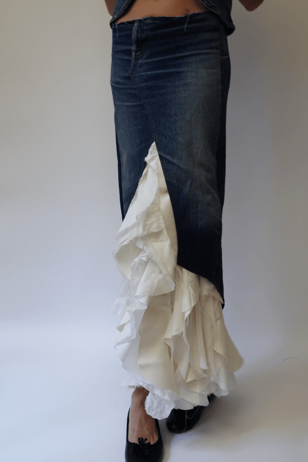 Upcycled Denim Skirt-TRANSE PARIS-APOC STORE