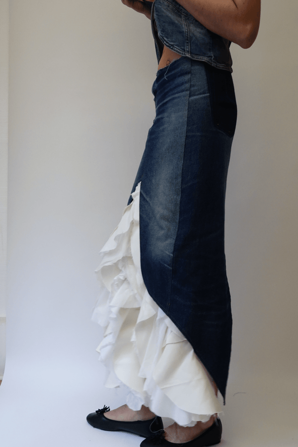 Upcycled Denim Skirt-TRANSE PARIS-APOC STORE