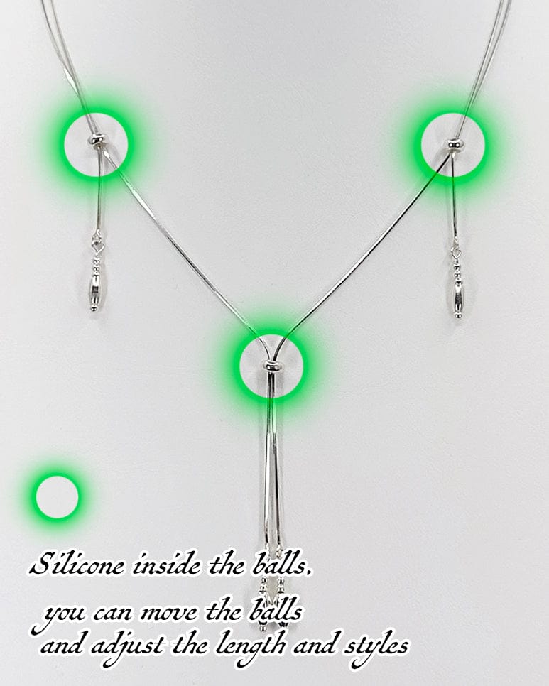 Silver tassel necklace 03-Jaekim-APOC STORE