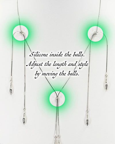 Silver tassel necklace 05-Jaekim-APOC STORE