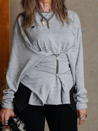 Zipper Long sleeve - Grey Marle-Karlaidlaw-APOC STORE