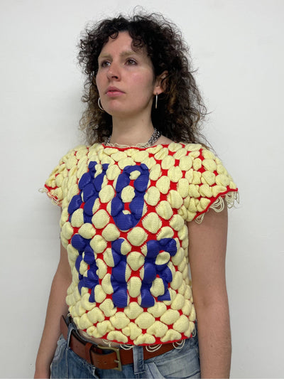 NO FAIR Bubble Knit Tee-Scar Kennedy-APOC STORE
