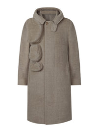 Architectural Hood Alpaca Coat (Stone Taupe)-MINKIMHO-APOC STORE