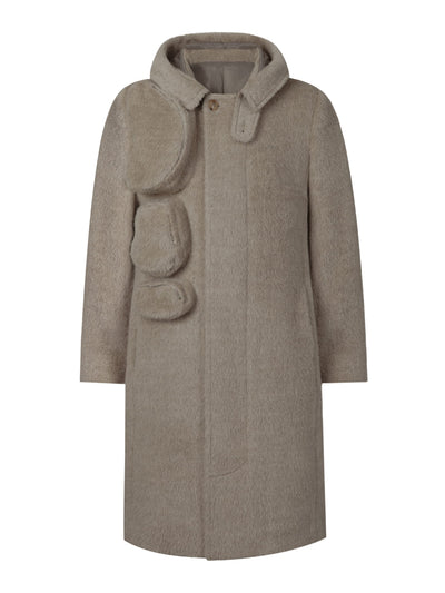 Architectural Hood Alpaca Coat (Stone Taupe)-MINKIMHO-APOC STORE