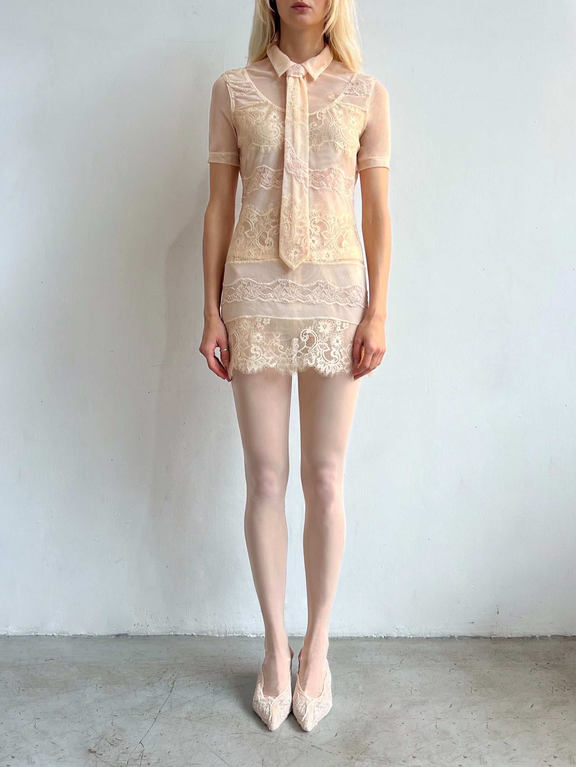 Lace Polo Mini Dress-Nastyamasha-APOC STORE