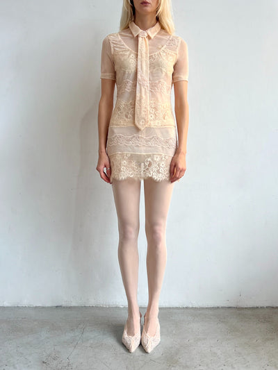 Lace Polo Mini Dress-Nastyamasha-APOC STORE
